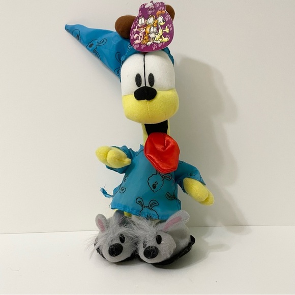 Vintage Odie With PJ with Bunny Slippers Plush Stuffed Animal Garfield - Picture 16 of 16